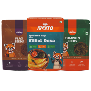 Apeato Wellness Combo – Flax Seeds, Pumpkin Seeds & Sprouted Ragi Dosa Mix